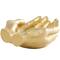 16.5" Gold Polystone Open Hands Sculpture Décor